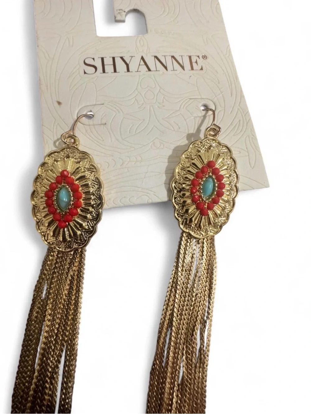 Shyanne Gold Chain Tassel Drop Earrings
